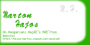 marton hajos business card